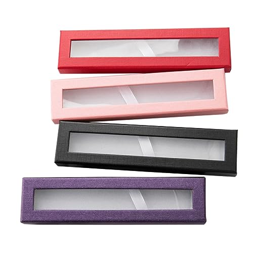 Homoyoyo 4 Stück Stiftverpackungsboxen Papier Transparente Geschenkboxen Rot Schwarz und Lila für Kugelschreiber und Bleistifte Robust und Elegant Homoyoyo 4 Stück Stiftverpackungsboxen Papier Transparente Geschenkboxen Rot Schwarz und Lila für Kugelschreiber und Bleistifte Robust und Elegant von Homoyoyo