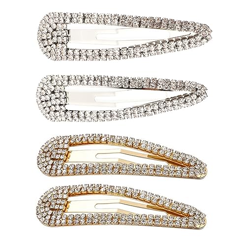 Homoyoyo 4 Stück Strass-bb-clip Netz Kleine Haarspangen Aus Strass Funkeln Haarspangen Schnappen Schnappen Haarklauenklammern Haarstifte Produkte Clips Für Dickes Haar Strasssteine von Homoyoyo