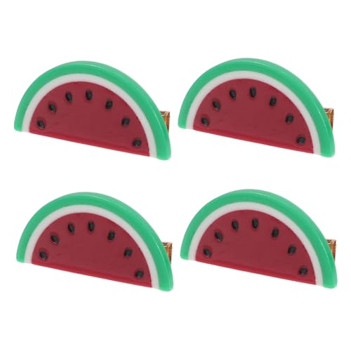 Homoyoyo 4 Stück Teiliges Acetat Wassermelonen Haarclips Fruchtförmige Cartoon Haarklammern Leicht Robust Sommer Haarschmuck für Frauen Mädchen Geeignet für Haartypen von Homoyoyo