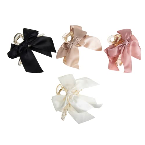 Homoyoyo 4 Stück Teiliges Bowknot Haarklammer Haarschleifen Clips für Mädchen und Frauen Robuste Haarklammern für Dickes und Normales Haar Vielseitiger Haarschmuck für Alltag und von Homoyoyo
