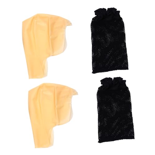 Homoyoyo 4 Stück Teiliges Cosplay Glatzen Kappen aus Latex Realistische Glatze für Kostüme für Partys und Aufführungen mit Atmungsaktivem Haarnetz für Erwachsene von Homoyoyo