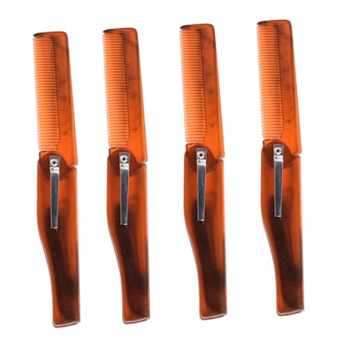 Homoyoyo 4 Stück Teiliges Faltbares Haarkamm für Herren Strapazierfähiger Kunststoff Antistatisch Vielseitig für Lockiges Glattes Kurzes und Langes Haar Tragbar für Reisen und Alltag von Homoyoyo