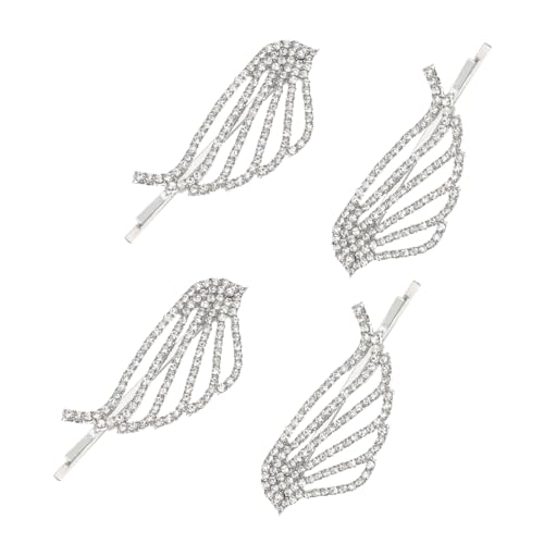 Homoyoyo 4 Stück Teiliges Flügel haarspangen mit Funkelnden Strasssteinen Langlebige Legierung Haarklammern für Damen Seitliche Haarschmuck Clips Elegantes Design für Alltag und Festtage von Homoyoyo