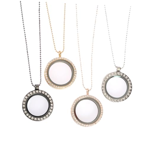 Homoyoyo 4 Stück Teiliges Foto Rahmen Legierung mit Einlage Runder Anhänger für Persönliche Erinnerungen Kreatives Design für Dekoration von Homoyoyo