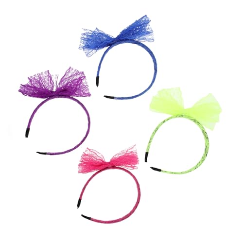 Homoyoyo 4 Stück Teiliges Große Schleifen Stirnbänder aus Spitze für Damen für Partys Cosplay und Fotoshootings Neon Grün und von Homoyoyo