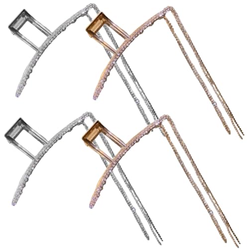 Homoyoyo 4 Stück Teiliges Haarklammern mit Glitzer und Ketten quasten Mittlere Haar Krallenclips für Dünnes und Dickes Haar Modische Haarschmuck Damen für Alltag Party und Reise Homoyoyo 4 Stück Teiliges Haarklammern mit Glitzer und Ketten quasten Mittlere Haar Krallenclips für Dünnes und Dickes Haar Modische Haarschmuck Damen für Alltag Party und Reise von Homoyoyo