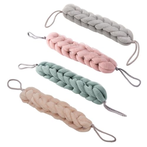 Homoyoyo 4 Stück Teiliges Langes Pe badetuch Sanftes Peeling und Effektive Reinigung Hautfreundlich Rückenfreundlich für Körperpeeling und Porentiefe Reinigung im Zufällige Farbe von Homoyoyo