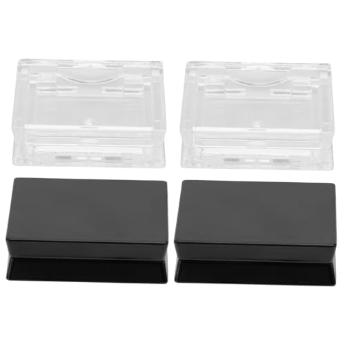 Homoyoyo 4 Stück Teiliges Leer Transparent und Schwarz Quadratische Make up paletten Tragbare DIY Lidschattenbehälter für Zuhause und Reisen Geeignet für Lidschatten Puder Foundation von Homoyoyo