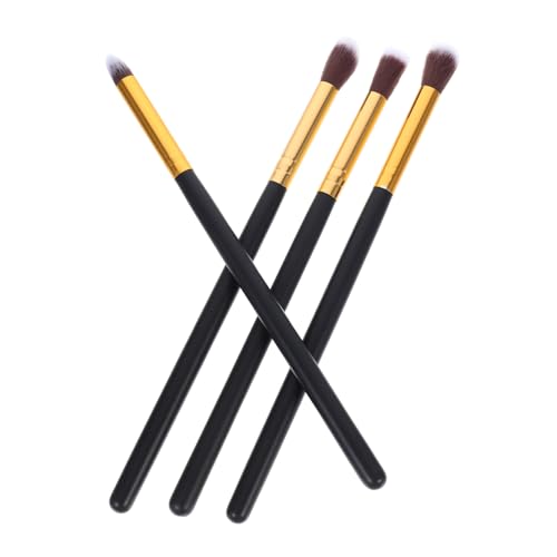 Homoyoyo 4 Stück Teiliges Lidschatten Pinselset Make Up Augenpinsel Set mit Weichen Haaren Langlebig Tragbar für Präzises Blending und Vielseitiges Augen Make Up Schwarz Gold Kosmetisches von Homoyoyo