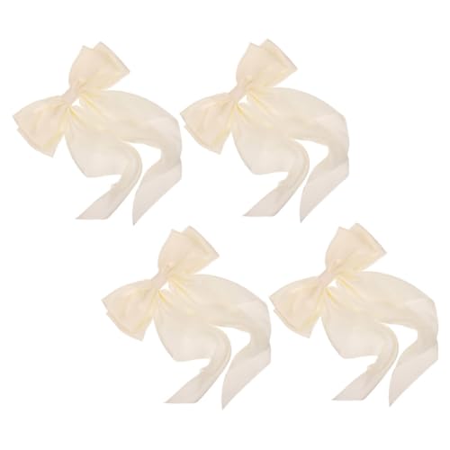 Homoyoyo 4stücke Haarschleife Mit Stoff Federclip Für Mädchen Fließendes Banddesign Süße Schleife Für Damen Für Partys Und Geburtstage von Homoyoyo