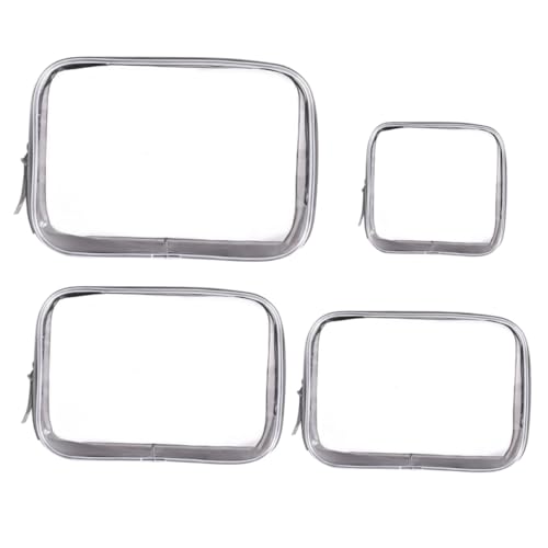 Homoyoyo 4 Stück Teiliges PVC Kosmetiktaschen Transparent Reise Make Up Kulturbeutel Waschbeutel Organizer Für Damen und Herren Kleine Tragbare Aufbewahrungstasche von Homoyoyo