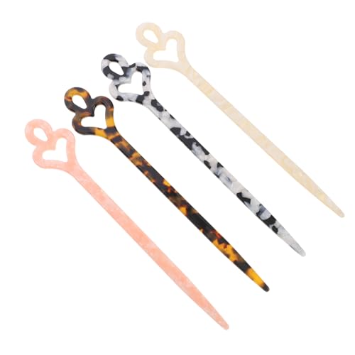 Homoyoyo 4 Stück Teiliges Retro Haarstäbchen aus Langlebigem Acetat für Damen Geeignet für Duttfrisuren Fester Sitz Komfortabel Vielseitig Einsetzbar für Alltag Party Hochzeit und Cosplay von Homoyoyo