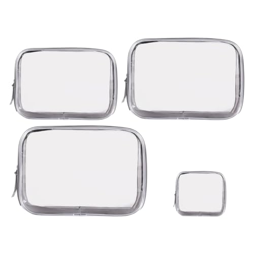 Homoyoyo 4 Stück Teiliges Set wasserdichte Transparente Kosmetiktaschen Multifunktionale Reise Organizer für Make Up und Toilettenartikel für Unterwegs von Homoyoyo