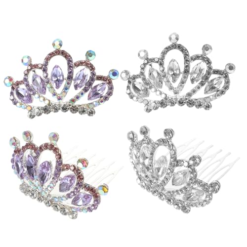 Homoyoyo 4 Stück Teiliges Strass Mini Tiara Haarkamm für Braut Hochzeit Party Prinzessin Haarschmuck mit Funkelnden Kristallen und Eleganter Krone als für Besondere Anlässe von Homoyoyo