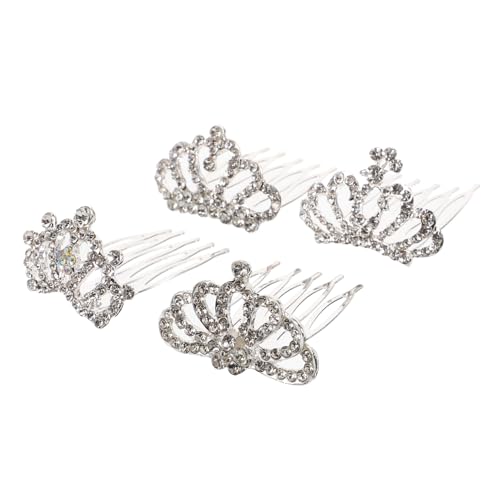Homoyoyo 4 Stück Teiliges Tiara mit Strass Haarkamm Miniatur Prinzessin Diadem Leichter und Bequemer Haarschmuck für Mädchen für Hochzeit Party und Fotoshootings von Homoyoyo