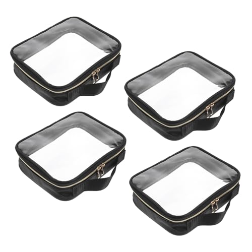 Homoyoyo 4 Stück Teiliges Transparentes Kosmetiktaschen aus Wasserdichtem PVC mit Reißverschluss Tragbare Make Up Organizer Tasche für Damen Vielseitiger Kulturbeutel für Reisen und Alltag von Homoyoyo