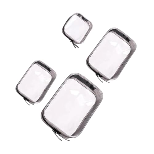 Homoyoyo 4 Stück Teiliges Transparentes PVC Großer Kulturbeutel Reise Make up Organizer Tragbar für Damen und Herren von Homoyoyo