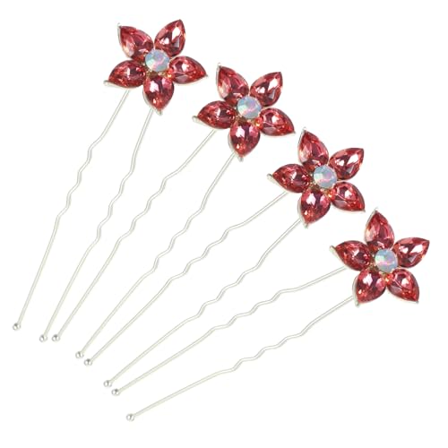 Homoyoyo 4 Stück Teiliges U Förmiges Hochzeits Haarnadel mit Funkelnden Strasssteinen Eleganter Brautschmuck Vielseitige Haarnadeln für Damen Geeignet für Klassische und Lockere Frisuren von Homoyoyo