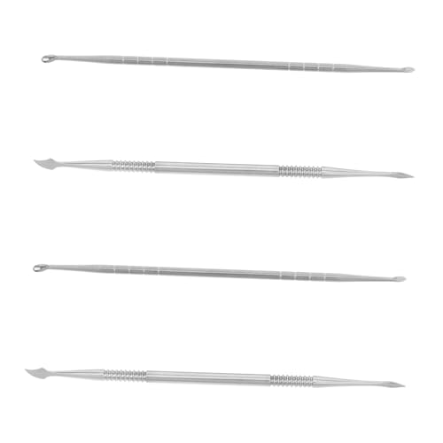 Homoyoyo 4 Stück Teiliges Uv Gel Carving Tools Metall Dual Head Nail Art Pen für DIY Maniküre Skulptur Zeichnung Modellierung Langlebig Tragbar für Künstler und Hobbyisten von Homoyoyo