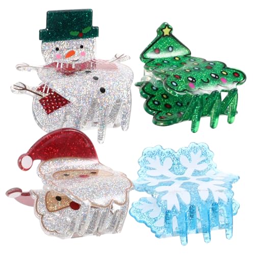 Homoyoyo 4 Stück Teiliges Weihnachts Haarklammern mit Festlichem Design Praktische Haarspangen für Dünnes und Dickes Haar Stilvolle Accessoires für Damen Party Weihnachten Alltag und von Homoyoyo