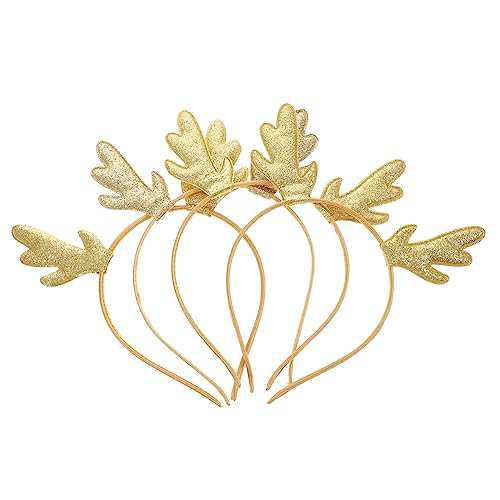 Homoyoyo 4 Stück Teiliges Weihnachts Haarreif mit Rentiergeweih Glitzerndes Festliches Haarband Leichtes Haarschmuck Accessoire für Damen für Weihnachtsfeiern und Winterfeste von Homoyoyo