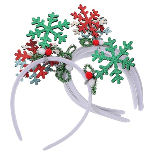 Homoyoyo 4 Stück Teiliges Weihnachts Schneeflocken Haarreife mit Glitzernden Goldfarbenen Schneeflocken Flexible und Bequeme Festliche Kopfbedeckung für Damen Party und Winterfeier von Homoyoyo