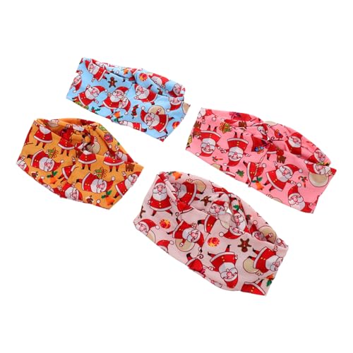 Homoyoyo 4 Stück Teiliges Weihnachts Stirnband Geknotete Elastische Haarbänder aus Atmungsaktivem Schweißabsorbierend für Yoga Fitness Laufen und Tägliches Styling Farbenfrohe von Homoyoyo