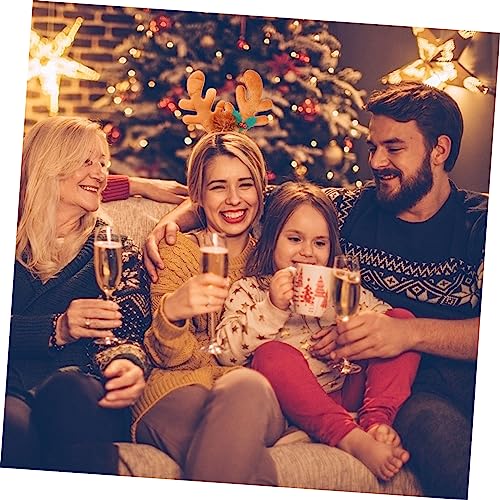 Homoyoyo 4 Stück Teiliges Weihnachtsstirnband mit Rentiergeweih und Weihnachtsmütze Weiche Stoffpolsterung Leichte Party Deko für Erwachsene und Festliche Haaraccessoires für Xmas Feier von Homoyoyo