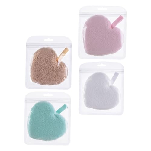 Homoyoyo 4 Stück Teiliges Wiederverwendbare Waschbare Gesichtsschwämme zum Sanften Abschminken und Peeling Hautfreundliche Makeup Entferner Pads in Herzform Geeignet für Sensible von Homoyoyo
