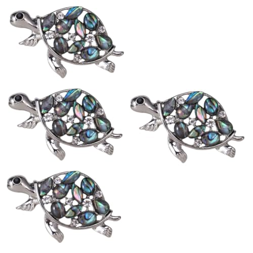 Homoyoyo 4 Stück Turtle Brosche für Frauen Anstecknadel im Tierdesign für Kleidung Schals Hüte Stilvolle Brosche für Verschiedene Outfits zu Weihnachten oder Geburtstagen von Homoyoyo