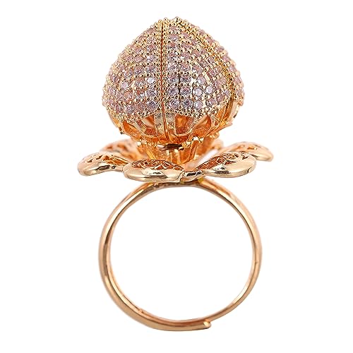 Homoyoyo 4 Stück Verstellbarer Offener Ring mit Kreativer Rosengestaltung Damen Schmuck für Besondere Anlässe Anpassbar Komfortabel Perfektes Accessoire für Partys Freizeit von Homoyoyo