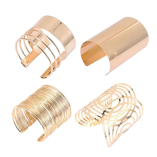 Homoyoyo 4 Stück Verstellbares Armreif für Damen Herren Offenes Breites Cuff Bangle Armband für Besondere Anlässe Täglichen Gebrauch zu Verschiedenen Outfits Verleiht Jedem Look Gewisse von Homoyoyo