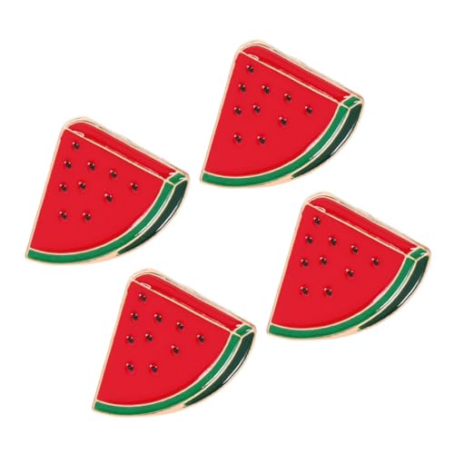 Homoyoyo 4 Stück Wassermelonennadel Kleidungsbrosche Handgefertigte Emaille-Anstecknadel Cartoon Taschenbrosche Brosche mit Wassermelone sommer broschen Zinklegierung rot von Homoyoyo