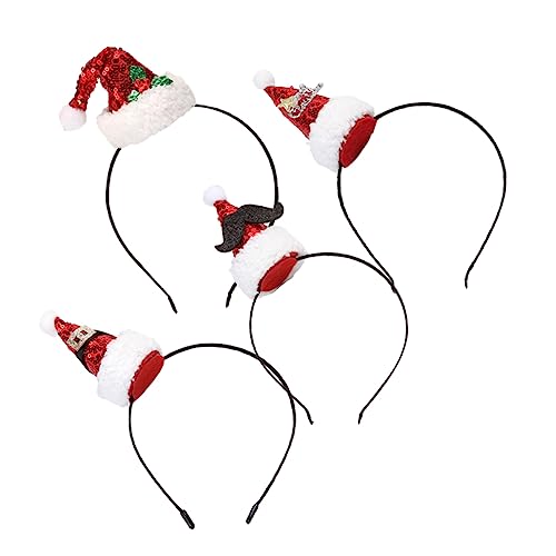 Homoyoyo 4 Stück Weihnachtliches Haarschmuck Teilig Rote Haarreifen mit Einzigartigem Design Festliche Kopfbedeckungen für Erwachsene und Party und Kostümaccessoires für Weihnachtsfeiern von Homoyoyo