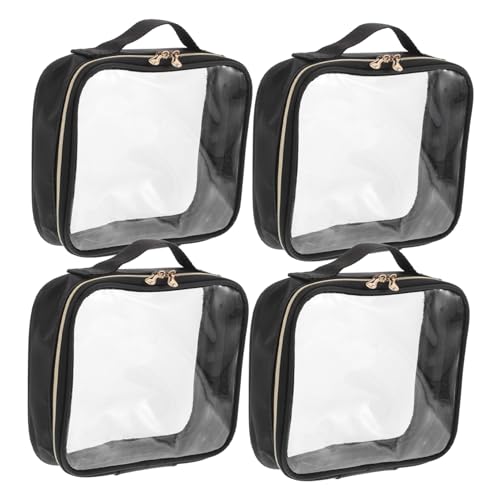 Homoyoyo 4 Stück wasserdichte Transparente PVC Kosmetiktasche mit Reißverschluss Teiliges Handlich mit Henkel Vielseitiger Reise und Make Up Organizer für Damen für Business und Freizeit von Homoyoyo