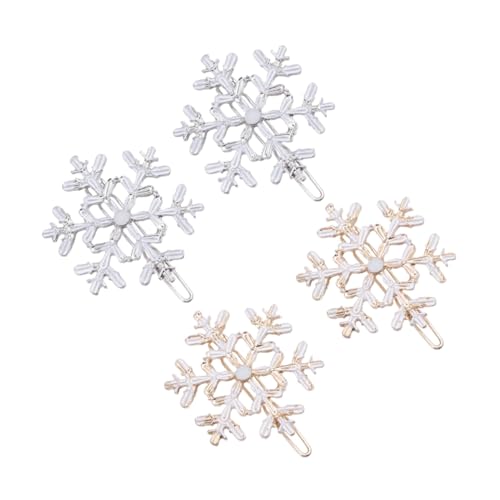 Homoyoyo 4stücke Weihnachts-schneeflocken-haarspangen Für Mädchen Funkelnde Haarklammern Im Extravaganten Design Für Festlichkeiten Und Täglichen Gebrauch Silber von Homoyoyo