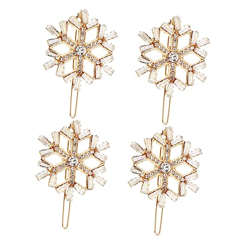 Homoyoyo 4 Stücke Weihnachts Haarschmuck Schneeflocken Haarspangen Für Festliche Anlässe - Glänzendes Design Für Damen Und Mädchen - Ideal Für Weihnachten Und von Homoyoyo