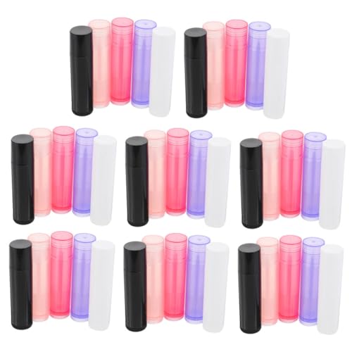 Homoyoyo 40 Stück Leere Lippenstift Tuben Vielseitige Lippenpflege Behälter für DIY Lipgloss Lippenbalsam und Lippencreme Sichere Geruchsfreie Kompakte Lip Balm Tubes Tragbar und Robust von Homoyoyo