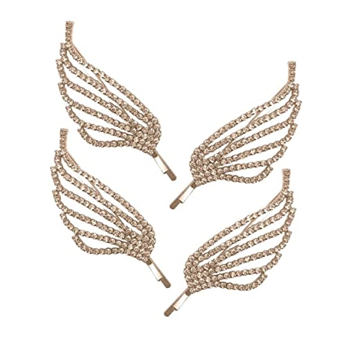 Homoyoyo 4Stücke Flügel Haarklammern mit Strasssteinen für Brautmode und Besondere Anlässe Haaraccessoire für Damen Geschenkidee für Freundinnen von Homoyoyo