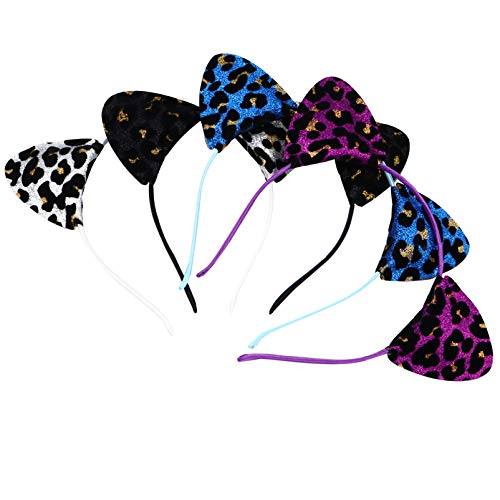 Homoyoyo 4stücke Glitzernde Katzenohren Haarreifen Mit Leopardenmuster Für Partys Und Feste Bequeme Haaraccessoires Für Mädchen Und Frauen von Homoyoyo
