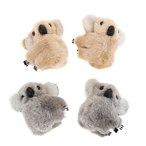 Homoyoyo 4Stücke Mini Plüsch Haarclips mit Design Rutschfeste Haarklammern für Mädchen Haarstyling Zubehör und Braun Praktisch und von Homoyoyo