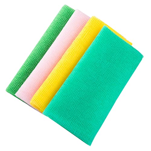 Homoyoyo 4stücke Nylon-badetücher Beinschrubber Duschtuch Peeling-schrubber Badewaschlappen Peeling-badetücher Peeling-luffa Körperwaschlappen Haut-peeling Körper-wäscher von Homoyoyo