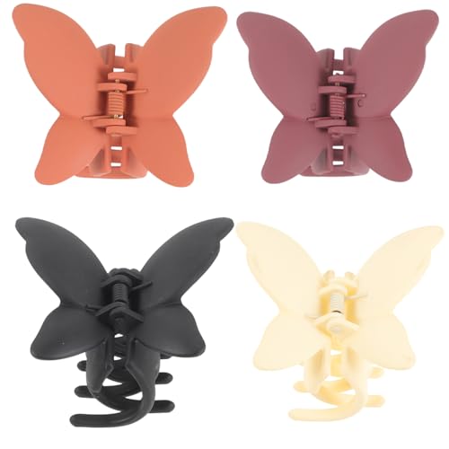 Homoyoyo 4Stücke Schmetterling Haarklammer für Damen Mattierte Haarspangen Weinrot und Stilvolle Haarschmuck und Haarstyling Tool für von Homoyoyo