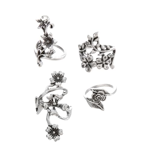 Homoyoyo 4Stücke Teiliges Rebe Ringen mit Floralem Design für Frauen Finger Ringe Stabiler Partys Besondere Anlässe Hautfreundlich Homoyoyo 4Stücke Teiliges Rebe Ringen mit Floralem Design für Frauen Finger Ringe Stabiler Partys Besondere Anlässe Hautfreundlich von Homoyoyo