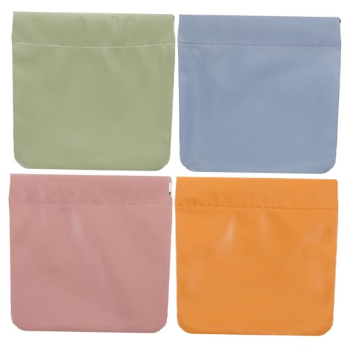 Homoyoyo 4stücke Beutel Mit Druckknopfverschluss Kleine Mini-Make-up-Tasche Für Handtasche Tragbare Mini-geldbörse Aufbewahrungstasche Aus Pu-Material von Homoyoyo
