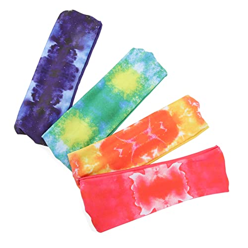 Homoyoyo 4stücke Fitness Stirnbänder Yoga Elastisch Und Atmungsaktiv Unisex Haarband Für Sport Laufen Radfahren Mit Ausgezeichnetem Schweißmanagement in Grün Blau Gelb Und Rot von Homoyoyo
