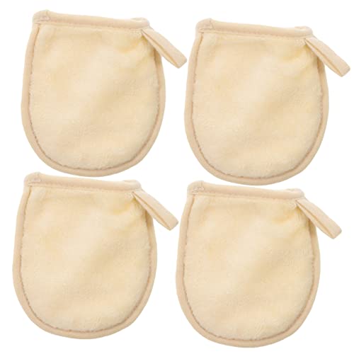 Homoyoyo 4stücke Gesichtsreinigungshandschuhe Make-up Entferner Schwamm Kosmetische Pulverreinigung Handschuhe Weiß Waschbar Wiederverwendbar von Homoyoyo