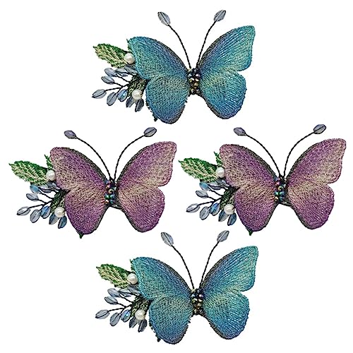 Homoyoyo 4stücke Schmetterlings-haarclips Mit Stickerei Schmetterlings-haarnadeln Haarspangen Für Frauen Geeignet Für Verschiedene Frisuren Und Anlässe von Homoyoyo