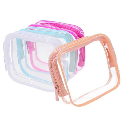 Homoyoyo 4stücke Transparente Kulturbeutel Mit Reißverschluss Reise Make-up-Tasche Für Damen Kosmetiktasche Aus Klarem Material Geeignet Für Flugzeug Und Täglichen Gebrauch Mit von Homoyoyo