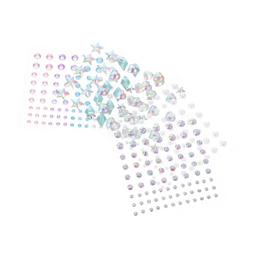 Homoyoyo 5 Blätter Adhäsive Strasssteine Stick Ohrringe für Mädchen Selbstklebende Gesichtsschmuck Sticker Wiederverwendbare Nail Gems für Weihnachten Halloween Make Up und DIY Schmuck von Homoyoyo